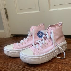 Pink and blue converse